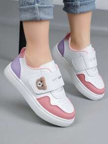 1 par de zapatos deportivos populares para niños, nuevos tenis blancos pequeños antideslizantes para otoño/invierno, zapatos casuales de cuero suave y de moda para niñas y niños