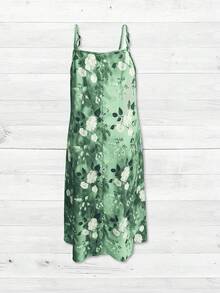 Bộ váy không tay in hoa dành cho nữ kèm áo khoác cardigan tay lửng, thanh lịch, phù hợp cho mọi mùa hè. - màu xanh lá - Xem 5