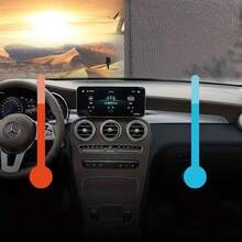 Automobile Roller Shutter Sunshade, Front Side Retractable Heat-Resistant Curtain - Convenient Installation, High-Quality Materials, Creating A Perfect Interior Space, Bidding Farewell To High Temperature Distress! - 49,21*15,75 inch - Xem 6