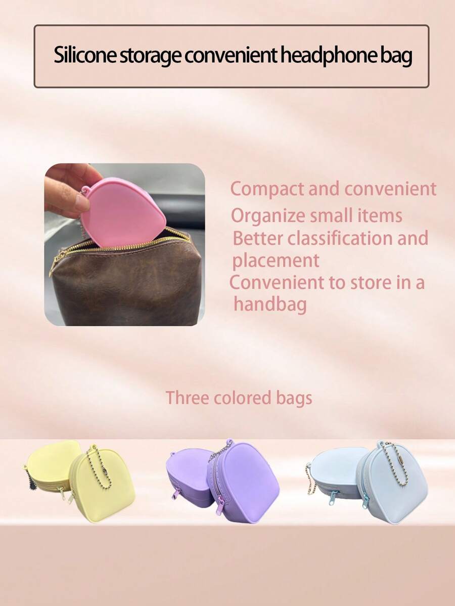 1 pieza Organizador de auriculares/cable de silicona creativo, estuche de almacenamiento portátil para cable de auriculares/cargador