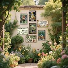 Ykfss Funny Garden Signs Outdoor Wall Decor For Patio Metal Signs For Outside Porch Tin Signs Enjoy Things Sign Garden Decorative Plaque Farmhouse Kitchen Flower Hanging Sign 8x12 Inch