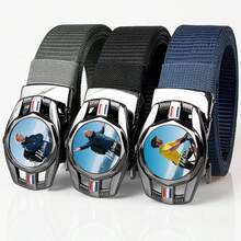 Customized Toothless Self-Buckle Nylon Sports Belt, PU Casual Belt, Strong And Stretch-Resistant, Personalized Pictures And Text, Gift For Outdoor Activity Travel Lovers, Anniversary Gift For Husband, Father's Day Gift, Best Man Gift, Anniversary Gift For Your Engaged Partner - Multicolor - View 5