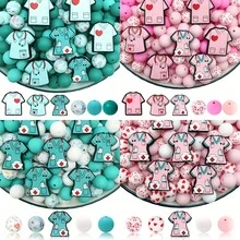 25/56PCS Multi-Size 2D Nurse Series Silicone Beads Set, Adult DIY Accessories, Suitable For DIY Beaded Pens, Earrings And More, Perfect As Holiday Birthday Gift Beads & Bead Assortments - 2D Nurse Series - View 10