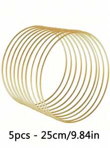 5pcs Gold Metal Floral Hoop For Christmas DIY Wedding Wreaths, Dream Catchers, And Wall Hangings - Golden Craft Hoop Rings With Endless Creative Possibilities,Christmas