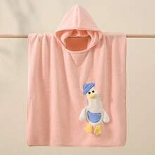 Mini Cartoon Design Cute Wearable Hooded Bath Towel Robe, Quick Dry Coral Fleece Bathrobe With Hood, Soft And Absorbent - Multicolor - View 15