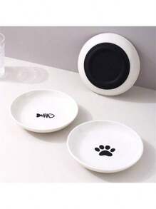 Ceramic Cat Bowl With Paw Prints, Pet Bowl