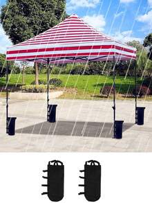 1PC /4Pcs Heavy-Duty Weight Bags With Secure Straps, Sand Bag Tent Kit For Garden Gazebo Marquee Party Tent Set - Leg Weights Foot Sand Bags Tent Weights Sand Bag Oxford Cloth Canopy Weight Reusable Empty Weighting With Handle Fixed Sandbag - Windproof Sandbags For Outdoor Sunshades, Pop-Up Tents & Gathering Canopies, Portable Weight Bags|Sleek Black Design|Sturdy Handle Design - Black - View 3