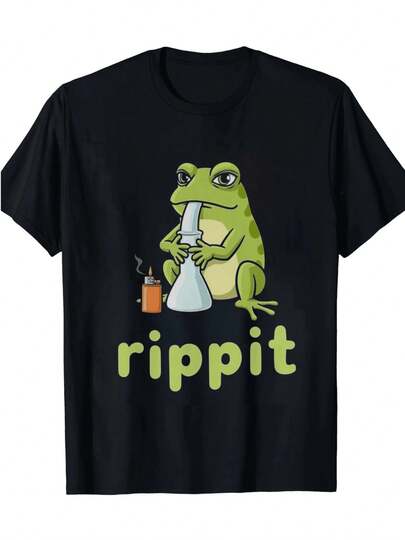 420 Camiseta de Rana con Articulación para Hombres y Mujeres, Camiseta Gráfica Temática de Fumador, Camiseta Casual 100% Algodón, Regalo Divertido, S-XXXL