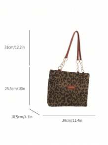 Bolso de mano a rayas de moda - Bolso de hombro de gran capacidad para mujer - Bolso de tote con cremallera para uso diario, con correa de tote de cadena metálica