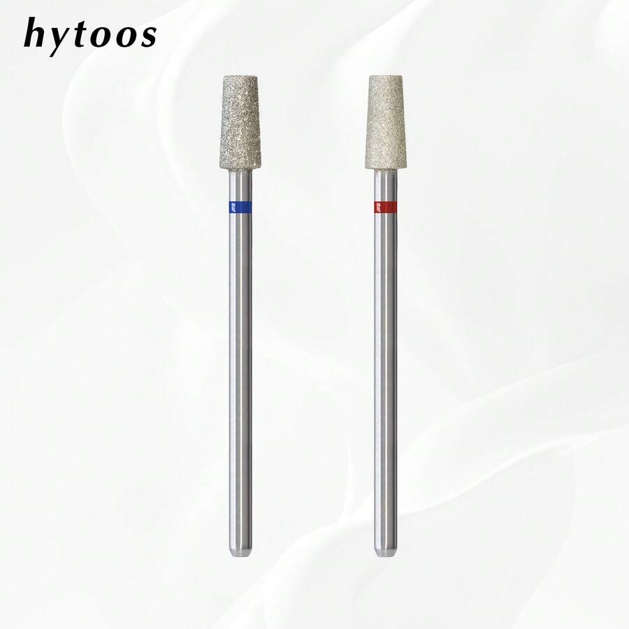 hytoos 4mm Conical Cylindrical Cuticle Nail Drill Bits, Diamond Nail Drill Bits Professional Tools For Cleaning Nail Underside Dead Skin - Multicolor - View 1