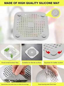 1pc/4pcs Silicone Hair Filter And Drain Plug For Bathtub And Shower, Silicone Hair Catcher For Shower Drains - Prevents Clogs And Odors, Easy Clean With Suction Cups, Perfect For Bathroom & Kitchen Sinks (Random Color)