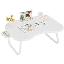DESTINYGEARS Lap Desk For Laptop Bed Trays For Eating And Laptops Bed Table Tray Breakfast In Bed Tray With Legs Lap Trays For Adults Lap Table Laptop Stand TV Trays For Bed With Cup Holder/Drawer For Sofa/Couch On Low Sitting Floor Portable Foldable