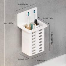 3pcs Black Toothpaste Holder, Toothbrush Holder, Wall-Mounted Storage Box, Bathroom Vanity Storage Organizer, Anti-Mold Basket For Cosmetics, Toothbrush, Toothpaste, Shaver And Kitchen Items Back To School - Multicolor - View 13