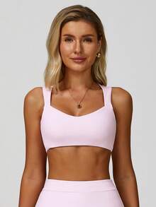 MASKERT Women's Tank Top, Sports Vest, Yoga Suit Vest, Tight Fitting Running Exercise Vest, High Elasticity Fitness Vest, Comfortable And Skin Friendly For Home Leisure - 粉色 - 查看 4