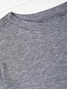 Plus Size-Chic Portrait Pattern T-Shirt, Short Sleeve Casual Round Neck Top, Spring Summer Women's Clothing-1xl-5xl - Light Grey - View 3