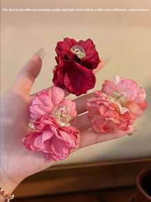 1 pièce Pince à cheveux fleur, pince latérale florale, pince à cheveux, accessoire de cheveux Camélia