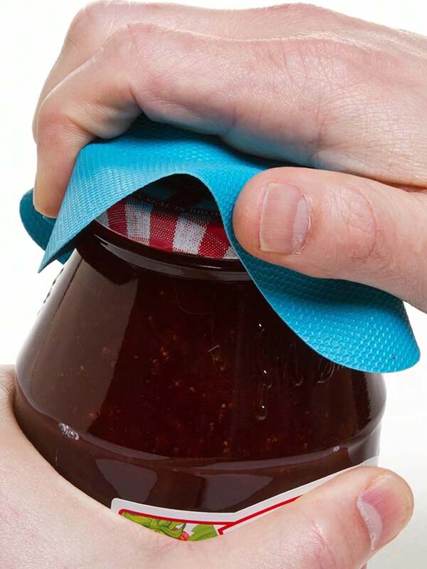 1pc Square Rubber Non-Slip Can Opener Kitchen Gadget