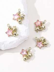 10/20pcs Random Assorted Golden Alloy Starfish, Jellyfish, Shell Charm Pendant, DIY Jewelry Making Supplies - Multicolor - View 7