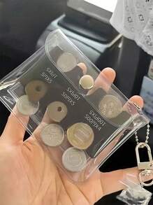 2Pcs/1Pc Japanese Coin Holder Wallet Coin Wallet Mini Wallet Purse Wallet Portable Small Change Purse Currency Organizer Travel Essential Transparent Card Case For Men Wallet For Women
