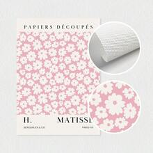 3 件套波西米亚绿色抽象几何植物线条肖像帆布墙面艺术印刷品、马蒂斯墙面艺术、毕加索艺术印刷品、威廉·莫里斯印刷品、画廊墙面艺术海报、绿色房间装饰美学墙面艺术、抽象墙面艺术、家居装饰、无框 - 粉色 - 查看 3