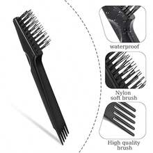 迷你鬃毛清洁梳 - 适用于家庭和沙龙的有效清洁工具，黑色，美发套装，美发工具套装，学校用品 - 黑色 - 查看 3