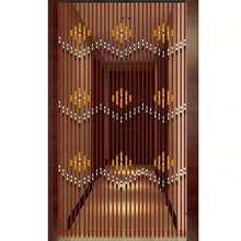 RibasuBB Wooden Beaded Doorway Curtain With Plum Blossom Patterns, 31 Lines, 90 * 220 Cm, Handmade Bamboo & Wood, Elegant Room Divider And Wall Decor - 棕色 - 查看 1