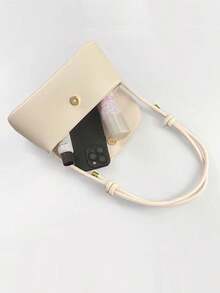 Túi xách nữ nắp nhỏ Túi xách hàng ngày thời trang có dây đeo có thể điều chỉnh Túi da PU Túi đeo vai tối giản có túi khóa kéo bên trong Hoàn hảo cho sử dụng hàng ngày, công việc, mua sắm, đi làm, cho bé gái, cho phụ nữ, cho trường học - trắng - Xem 4