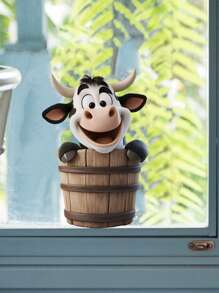 Pegatinas divertidas de vaca, pegatinas de ventana de vaca que asoman, pegatinas de pared de vaca que se pueden pelar y pegar, decoración de pared de estilo granja rústica con estampado de vaca, arte mural de vinilo para la decoración del hogar, la sala de estar, la cocina, el baño, el dormitorio y otros regalos de cumpleaños y graduación