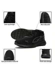 Puma Zapatillas de ocio y actividad todo el día, transpirables y de malla, zapatos deportivos y de running casuales para hombres y mujeres, para viajes al aire libre - negro-negro gris - Ver 7