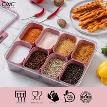 8-Compartment Snackle Box Container With Lid & Handle – Food-Safe PP Plastic Portable Snack Organizer For Charcuterie, Grid Storage Box, Large Capacity Refrigerator Fresh-Keeping Box, Portable Fruit Storage Box, Drain Box, Kitchen Seasoning Box, For Fruits, Nuts, Travel, Office & Picnics, Back To School, School Supplies, School Supplies 1PC