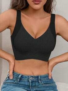 2pcs/Set Women Wireless Push-Up Bra With Side Support, Full Coverage Adjustable Lift And Enhance Bust