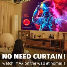 Proiector inteligent 5G nou, proiector Home Theater Full HD 1080P, rotație la 180°, nu necesită ecran, pentru dormitor, computer, telefon, exterior, camping, sufragerie, cămin, copii, Crăciun, cadou de Ziua Tatălui, Ziua Mamei