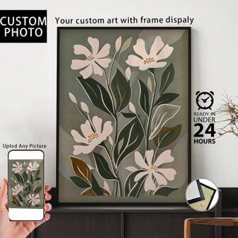 1 pezzo, Pittura su tela di grandi dimensioni personalizzata, carica foto di te e della tua famiglia, Natale, decorazioni natalizie, opera d'arte da parete unica e creativa, adatta per feste di compleanno, anniversari, decorazione della casa, stampa HD, conservazione dei ricordi, salvaguardia di bei momenti, il regalo di Natale ideale, perfetto per la decorazione della stanza