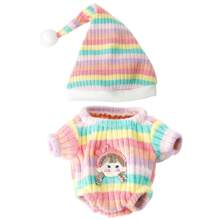 GIURKUU Colorful Clothes For Labubu Doll Have A Set, 2 Pieces Set Cute Clothes For 15cm Doll, Funny Stylish Outfit With Accessories(No Doll)