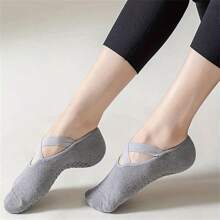 1/5 Pairs Women Anti-Slip Yoga Socks, With Double Stripes Non-Slip Grip, Suitable For Workout, Ballet, Sports