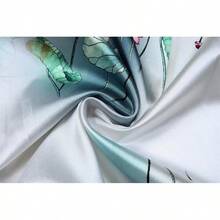 DandyChic Women's Long Floral Satin Robes Imitation Silk Sleepwear Bridal Dressing Gown For Bridesmaid Nightgownhalloween - 白蓮花 - 查看 5