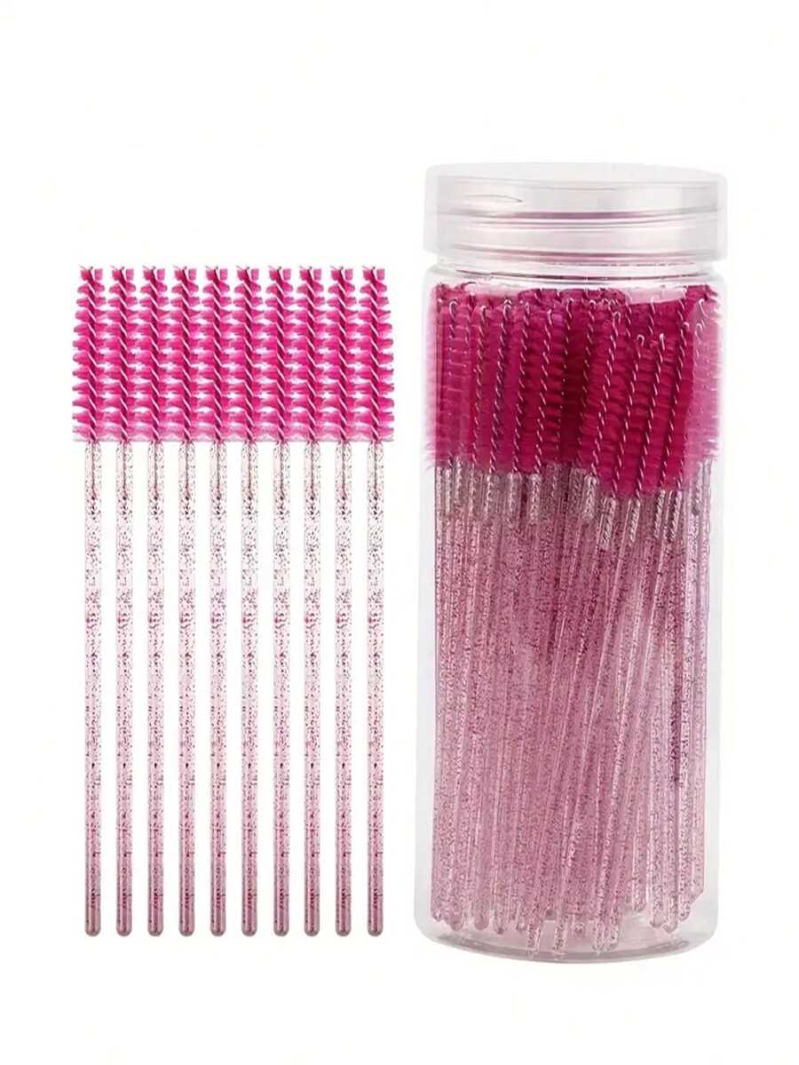100pcs/50pcs Disposable Eye Black Mascara Brush Cleaning Crystal Mascara Brush Mascara Extension Cosmetics