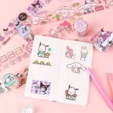 Sanrio 2 PEZZI/4 PEZZI/24 PEZZI Set di nastri adesivi con personaggi Sanrio Kuromi, Cinnamonroll, Melody, Pochacco in scatola, fai da te, motivo carino, per bambini, stile giapponese
