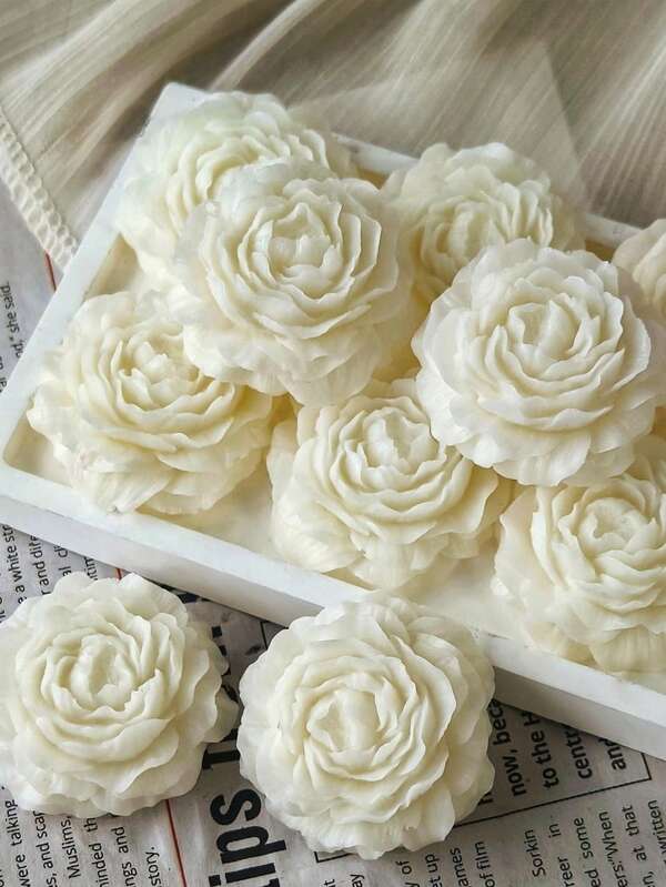 Peony Flower Silicone Mold - 3D Petal Complex Design - Easy Release, Cleanable, Tear-Resistant, High Temperature Resistant, Suitable For Fragrance Candles, Plaster Diffusers, Clay, Wax, Resin, Soap, Fondant Craft, Christmas, Valentine's Day DIY Gifts, Best-Selling Floral Candle Mold