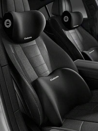 1个装汽车头枕，带颈部和腰部支撑 - 符合人体工程学的驾驶座椅垫，舒适贴合，适用于轿车/SUV/卡车，汽车枕头