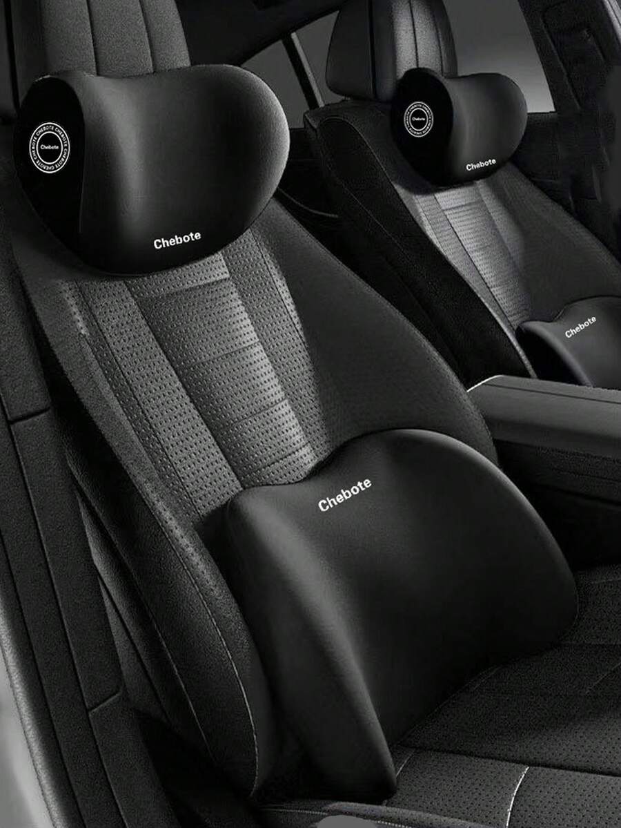 1个装汽车头枕，带颈部和腰部支撑 - 符合人体工程学的驾驶座椅垫，舒适贴合，适用于轿车/SUV/卡车，汽车枕头