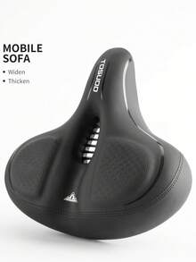 TOSUOD Super Soft Thick Shock-Absorbing Bicycle Saddle - Mountain Bike Seat Cushion, Black With Red Accents, Comfortable Adult Cycling Accessory, Mountain Biking Comfort Experience | Comfortable Bicycle Seat Cushion | Shock-Absorbing Function, Bicycle Seat Cushion - Black - View 12