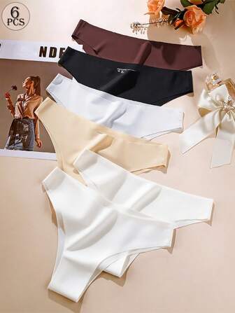 Aofeiqike 6 Seamless Fitness Women's Underwear, Ice Silk Sports Yoga, European And American Style Sexy Bikini Underwear, Women Feel Comfortable And Cool, Women's Underwear, A French Country Sweet Style Triangular Underwear, Women Look Slimmer Women's Underwear: Multi-Color, Seamless, Comfortable, Skin-Friendly, Sexy, Semi-Body-Hugging, Sporty, Invisible Triangle Pants