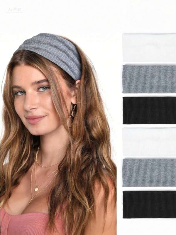 Damen Bandana1 klassisches einfarbiges gestricktes elastisches Stirnband für Frauen - rutschfest, weich und atmungsaktiv, Fitness Stirnband zum Laufen, Yoga und Radfahren, bequeme Kopfbedeckung als tägliches Haarzubehör