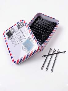 200pcs/20pcs, Women's 5.5cm/2.16in, Basic Minimalist Style, Black Straight Hairpin Side Clip, Bb Clip, Fashion And Versatile, Simple , Clip Hair Accessories, Suitable For Daily Outing, Hair, Hair, Washing, Makeup, Matching Clothes, Accessories, Headwear, Claw Clips, Clips For Hair, Hair Slide, Hair Claws, School Stuff - Black - View 2