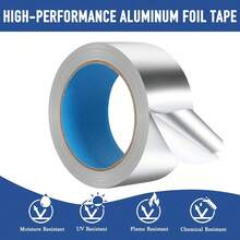 专业级铝箔胶带，2 英寸 x 30 英尺（10 码长），厚 5.3 毫米（2.4 毫米铝箔和 2.9 毫米背纸），适用于暖通空调、管道、金属修复、加热电缆应用等 - 銀色 - 查看 7