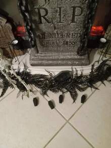 10 piezas Caja de ataúd decoración de Halloween, estatua de ataúd prop de casa embrujada, artículos de broma divertidos, accesorio de decoración del hogar, modelo de paisaje, caja de ataúd de plástico para decoración de casa embrujada de Halloween