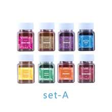 Set de 30ml 5/8 colores de polvo para teñido anudado, adecuado para teñir telas, textiles y ropa, pigmento multifuncional para renovar ropa y manualidades DIY