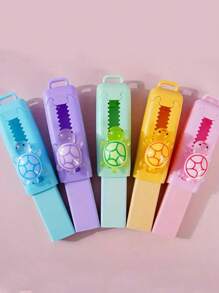 Gomme rétractable mignonne et personnalisée en forme de petite tortue, design extensible pour le dessin et l'écriture, convient pour les examens et l'usage de bureau - Matériau PP durable, gomme en forme de tortue mignonne, design de gomme de dessin animé créatif, propre et peu émiettante, style poussoir personnalisé, convient pour la rentrée scolaire, fournitures scolaires, gommes pour enseignants, outils de correction de bureau et d'étude, fournitures scolaires, rentrée des classes