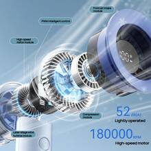 PHILIPS Handheld Fan ACR3222 LED Digital Display Strong Wind Power Full Wind Feeling Fast Charging Small And Convenient Easy To Carry Lightweight Blue - Blue - View 6